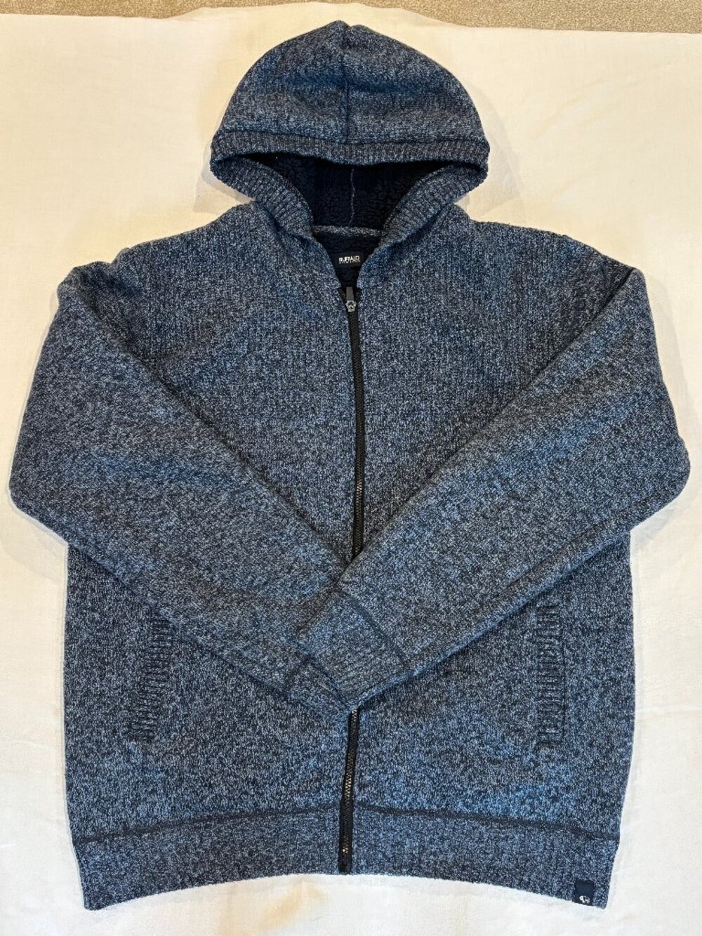 Buffalo David Bitton Men's Sherpa Lined Knit Full Zip Hoodie Jacket XXL